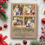 Postal Navidades de caligrafía divertida moderna Kraft 4<br><div class="desc">Moderna caligrafía divertida escritura navidad navidad 4 foto postal navideña</div>