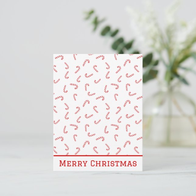 Postal Navidades de Candy Cane personalizados (Anverso de pie)