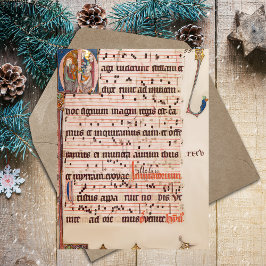 Postal Navidades de canto gregorianos medievales Tres Rey