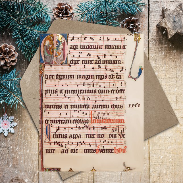 Postal Navidades de canto gregorianos medievales Tres Rey (Medieval Gregoriant Chant Epiphany Three Kings Day Catholic Christian Religious Postcard)