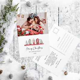 Postal Navidades de casas pequeñas foto informe anual de 