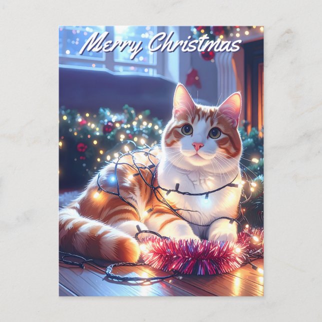 Postal Navidades de Cat & Fairy Lights (Anverso)