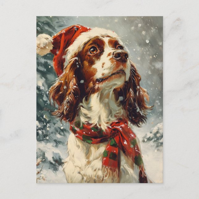 Postal Navidades de Cavalier King Charles Spaniel (Anverso)