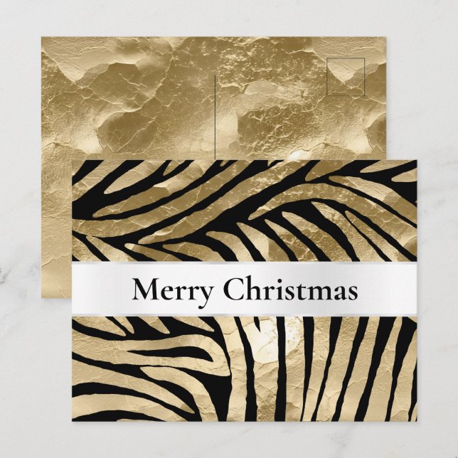 Postal Navidades de Cebras de Oro Negro (Anverso / Reverso)
