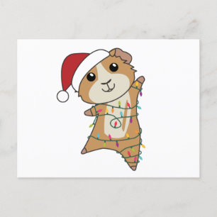 Postal Navidades de cerdos de Guinea Animales de Invierno