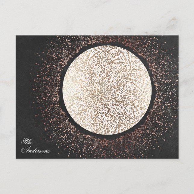 Postal Navidades de Chalkboard Gold Star (Anverso)