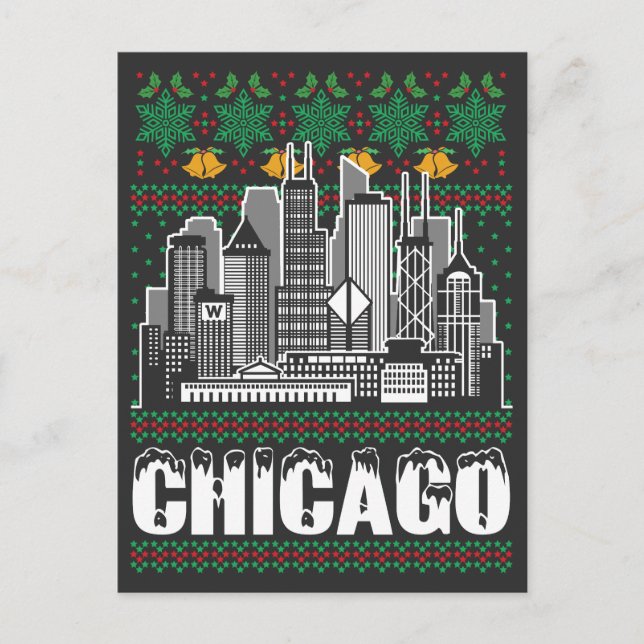 Postal Navidades de Chicago Illinois Ugly (Anverso)