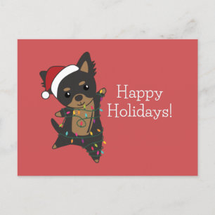 Postal Navidades de Chiwawa Perro Animales de Invierno Pe