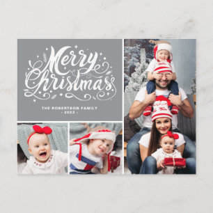 Postal navidades de collage de fotos desea vacaciones