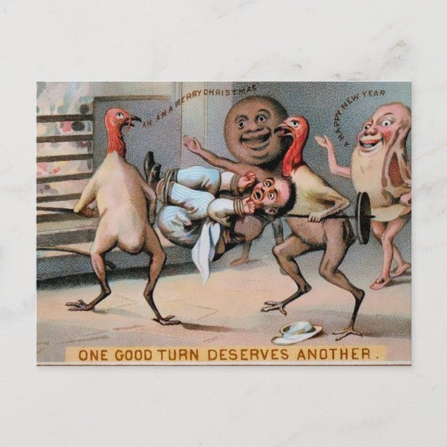 Postal Navidades de comida de Victoria (Anverso)