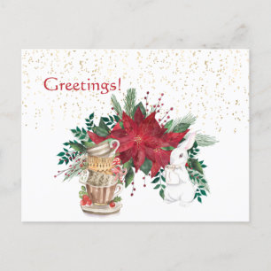 Postal Navidades de conejo de novelas de novelas rojas ve