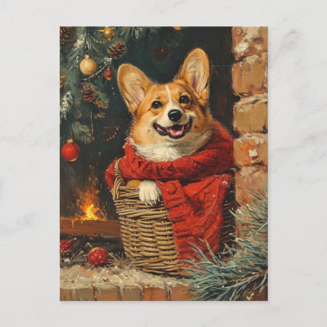Postal Navidades de Corgi (Anverso)