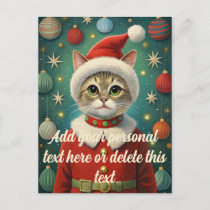 Postal Navidades de Cute cat santa claus