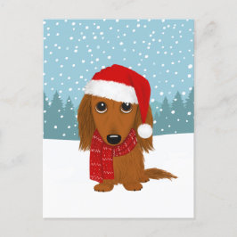 Postal Navidades de Cute Dachshund Mascota Personalizado 