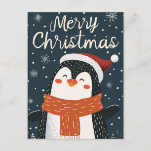 Postal Navidades de Cute Penguin