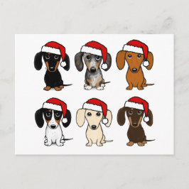 Postal Navidades de Dachshund Santas Mascota Personalizad