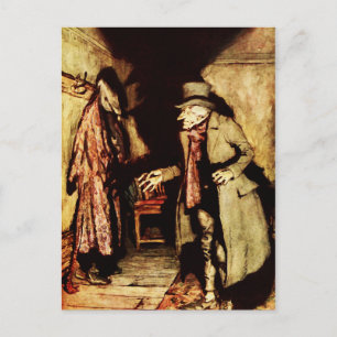 Postal Navidades de Ebenezer Scrooge Carol Vintage