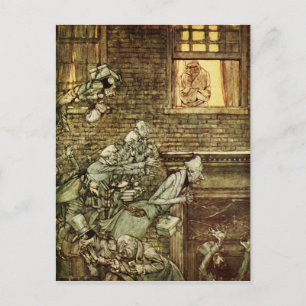 Postal Navidades de Ebenezer Scrooge Dickens Carol Vintag