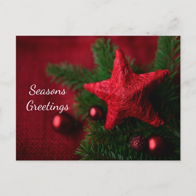 Postal Navidades de Estrella Roja saludo (Anverso)