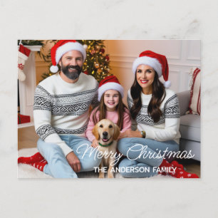 Postal Navidades de familia Santa con foto de Personaliza