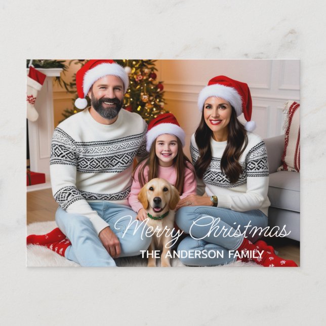 Postal Navidades de familia Santa con foto de Personaliza (Anverso)