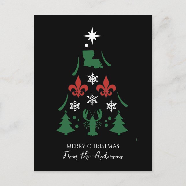 Postal Navidades de feriado de Louisiana Cajun (Anverso)