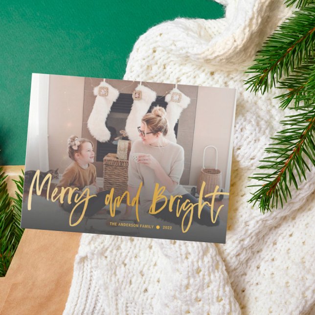 Postal Navidades de fotografía con guiones de oro de merr (Subido por el creador)