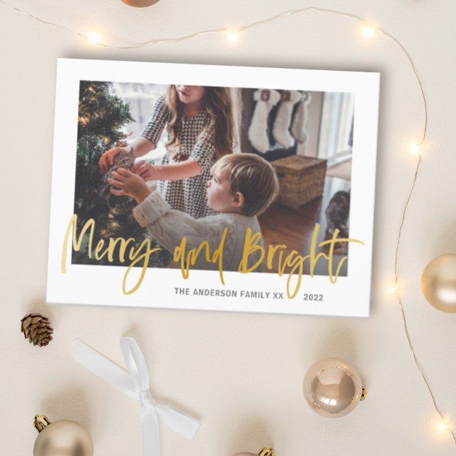 Postal Navidades de fotografía con guiones de oro de merr (Subido por el creador)