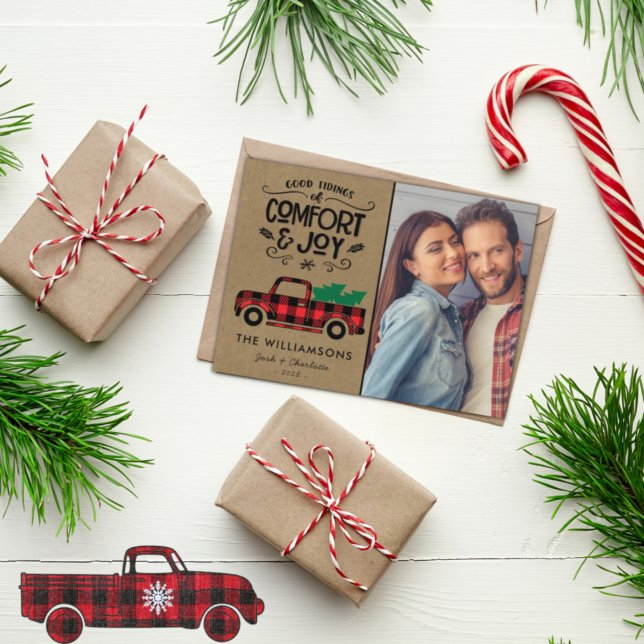 Postal Navidades de fotografía de camión de búfalos negro (Subido por el creador)