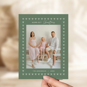 Postal Navidades de fotografía de la familia de patrones