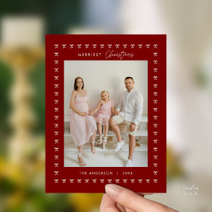 Postal Navidades de fotografía de la familia de patrones 