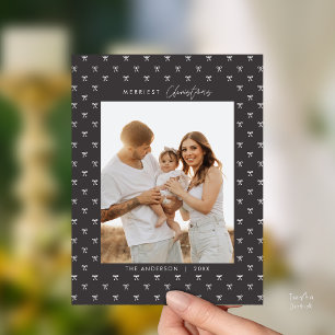 Postal Navidades de fotografía de la familia de patrones 