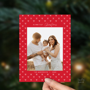 Postal Navidades de fotografía de la familia de patrones