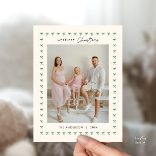 Postal Navidades de fotografía de la familia del patrón d