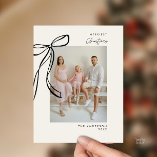 Postal Navidades de fotografía de la familia negra modern