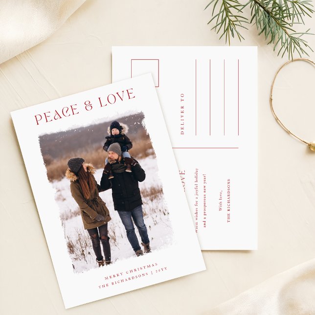 Postal Navidades de fotografía de la familia Rustic Winte (Subido por el creador)