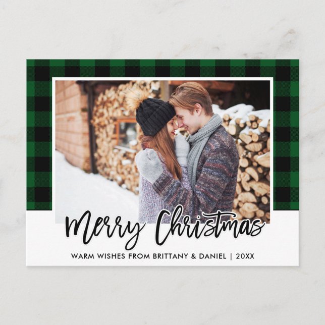 Postal Navidades de fotografía de parejas de plástico ver (Anverso)