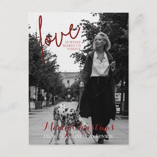 Postal Navidades de fotografía elegantes con guión de Pur (Anverso)