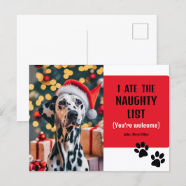 Postal Navidades de fotografía graciosos y traviesos Masc