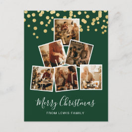 Postal Navidades de fotografía modernos poscarta verde
