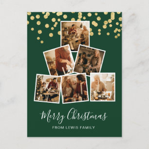 Postal Navidades de fotografía modernos poscarta verde