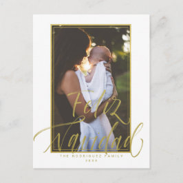 Postal Navidades de fotos blancas de Feliz Navidad