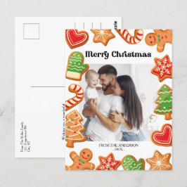Postal Navidades de fotos de las cookies de Gingerbread