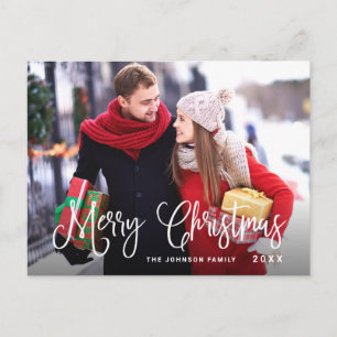 Postal Navidades de fotos de vacaciones felices y moderna