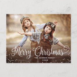 Postal Navidades de fotos de vacaciones felices y moderna