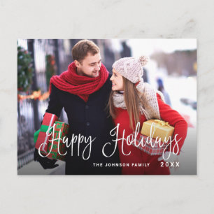 Postal Navidades de fotos de vacaciones felices y moderna