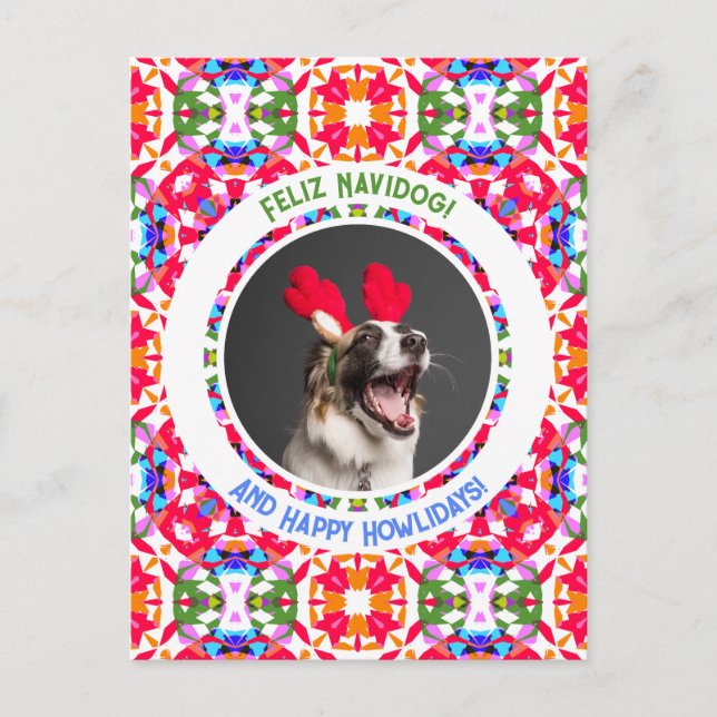 Postal Navidades de fotos personalizados Perro Mamá Mamá  (Anverso)