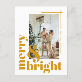Postal Navidades de fotos simples de Merry y Bright