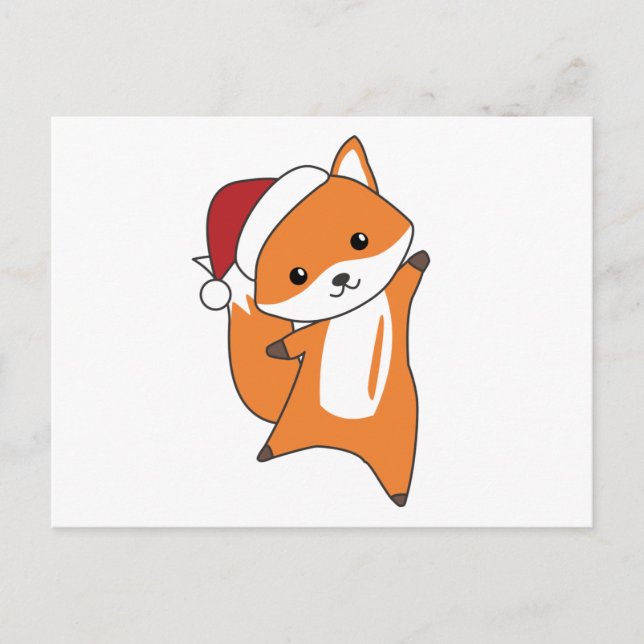 Postal Navidades de Fox Nieve Animales Animales De Invier (Anverso)