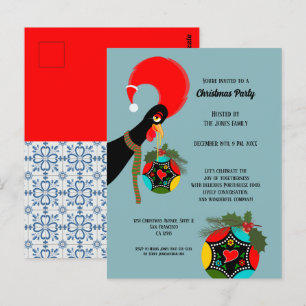 Postal Navidades de gallos de Portugal Bauble Fiesta